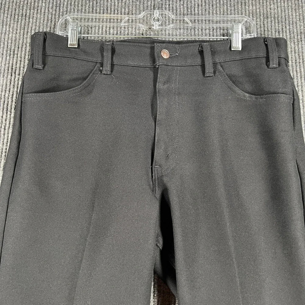 Vintage Levis Dacron Polyester‎ Pants Mens 36x30 (36x26) Black Casual Trousers